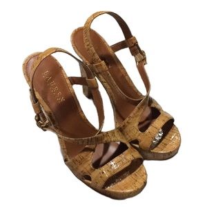 RALPH LAUREN Glazed Cork Filara Platforms